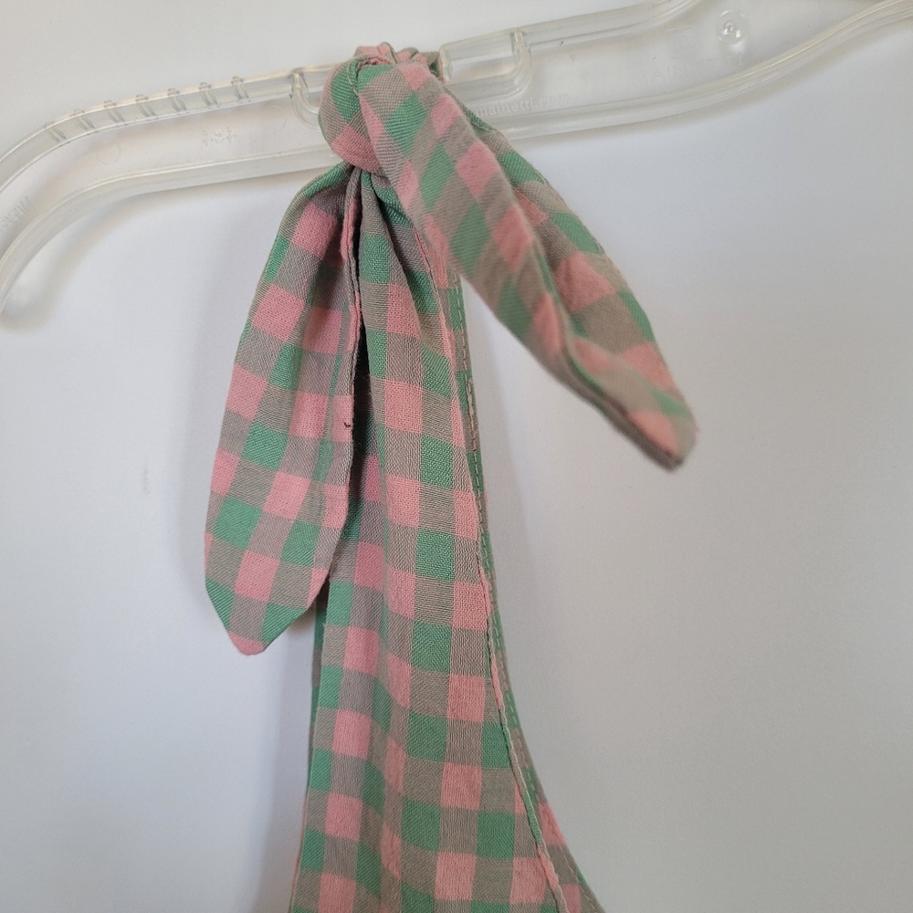 one clothing Pink and Green Gingham Tie-Shoulder Romper - Picture 3 of 14
